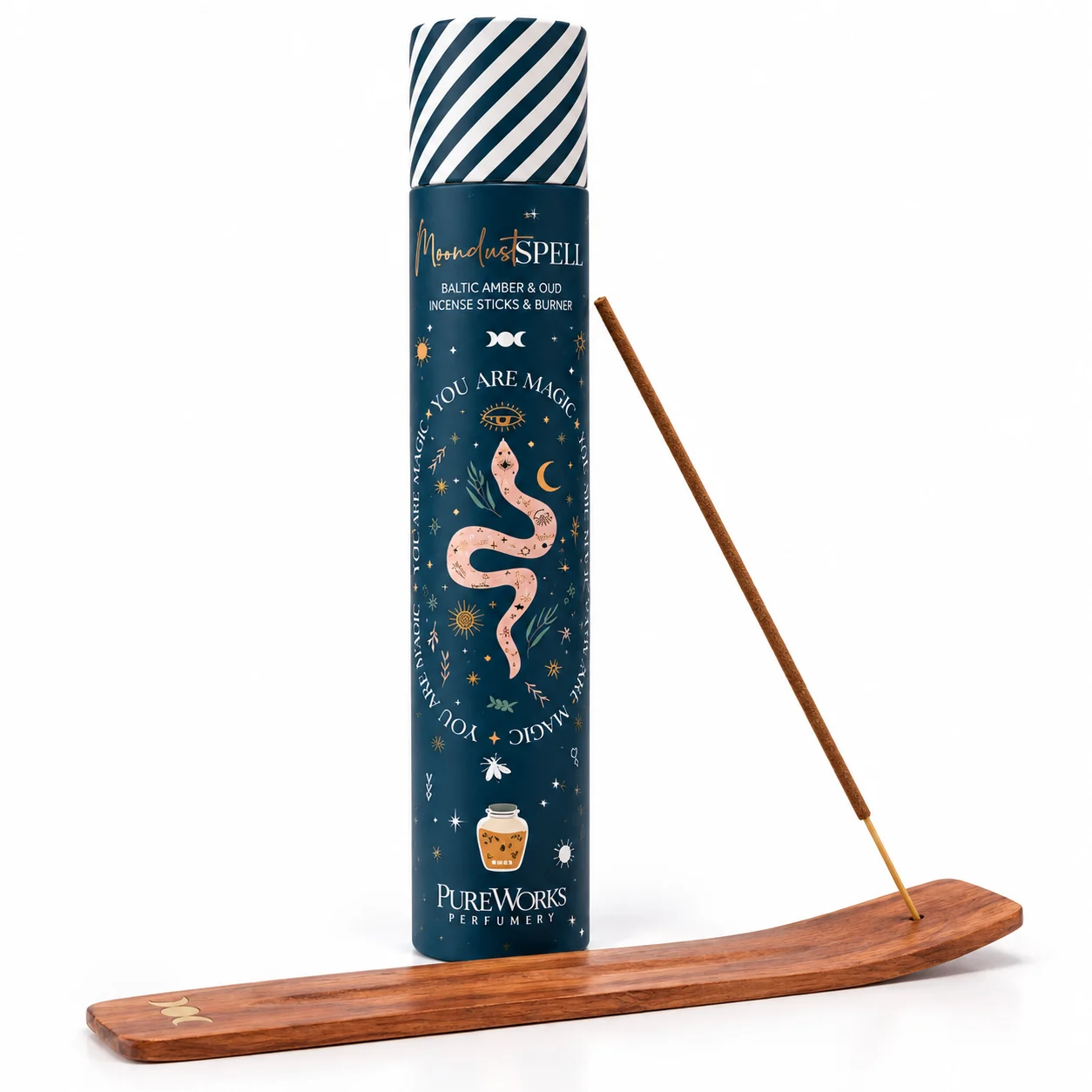 Celestial Magic Incense Sticks Moondust Spell 50 g – Baltic Amber & Oud | ANO.SE. Celestial Magic Incense Sticks Moondust Spell 50 g με Baltic Amber & Oud και ξύλινη βάση incense