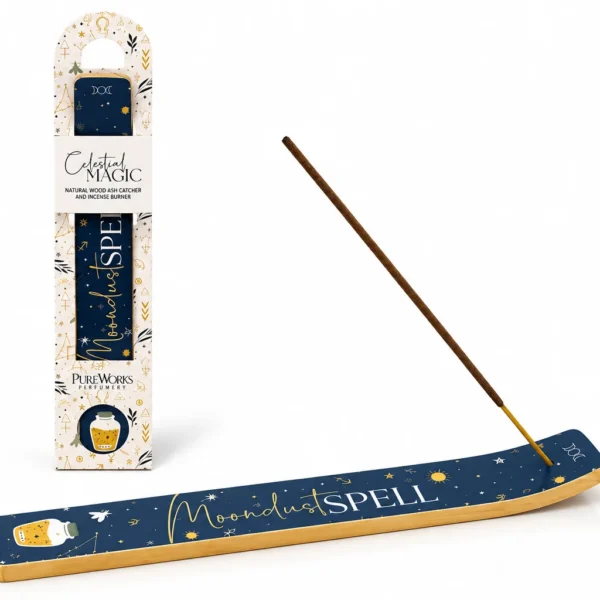 Celestial Magic Incense Holder Moondust Spell 26 cm με μπλε mystical design και ξύλινη βάση για incense sticks