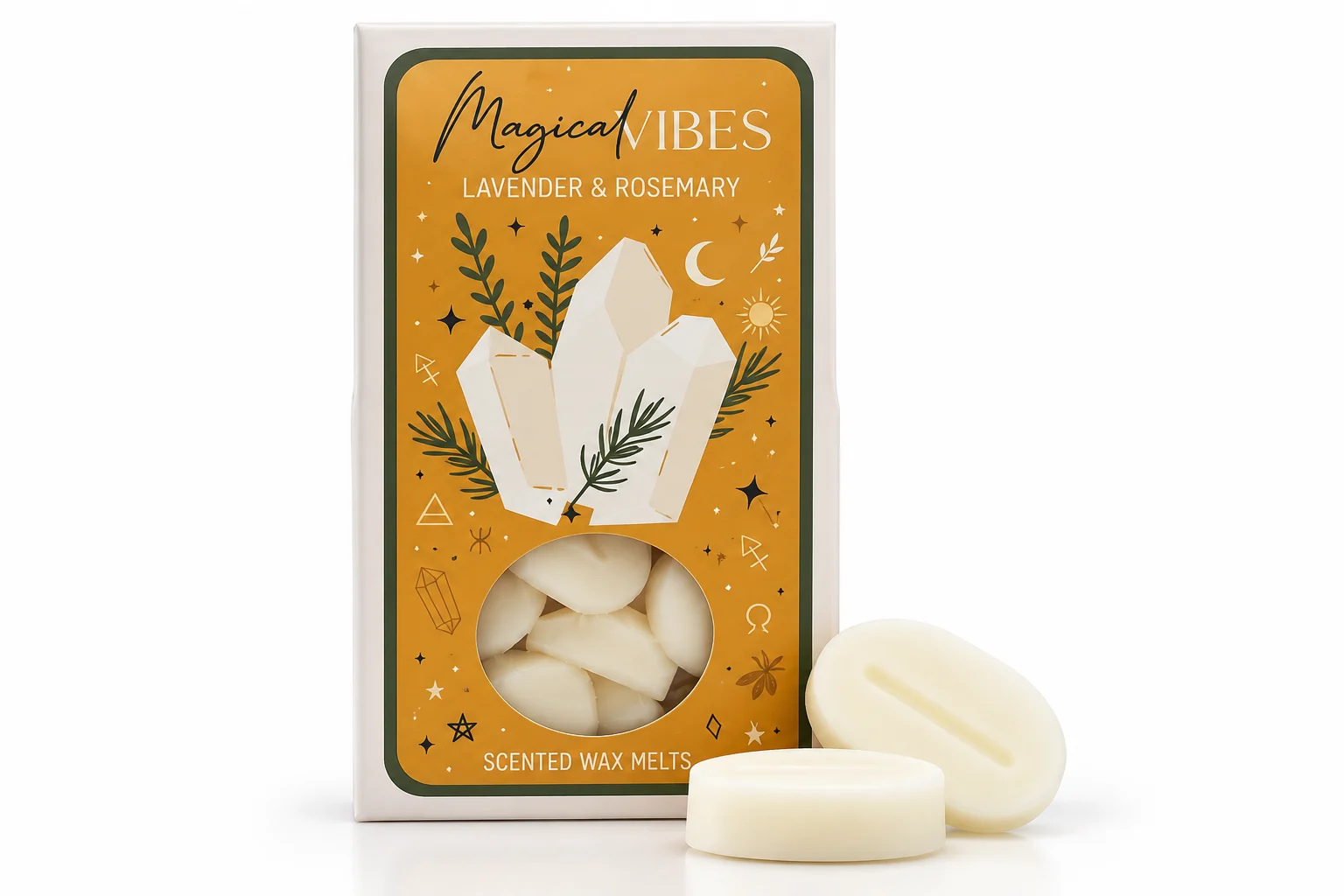 Celestial Magic Scented Wax Melts Magical Vibes 40 g – Lavender & Rosemary | ANO.SE. Celestial Magic Scented Wax Melts Magical Vibes 40 g με Lavender & Rosemary σε πορτοκαλί συσκευασία
