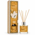 Celestial Magic Reed Diffuser Magical Vibes 50 ml με Lavender & Rosemary, πορτοκαλί συσκευασία και αρωματικά sticks