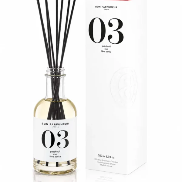 Bon Parfumeur Home Fragrance Diffuser 03 200 ml με patchouli, leather και tonka bean