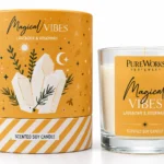 Celestial Magic Scented Candle Magical Vibes 120 g με Lavender & Rosemary, γυάλινο δοχείο και κίτρινη συσκευασία