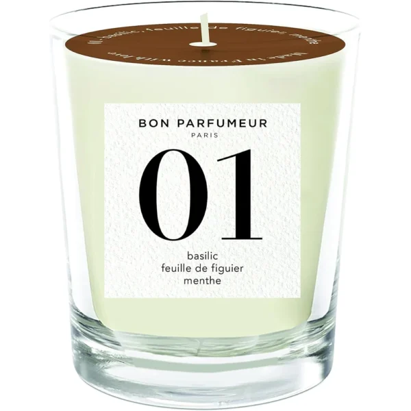 Bon Parfumeur Candle 01 180 g με βασιλικό, φύλλα συκιάς και μέντα