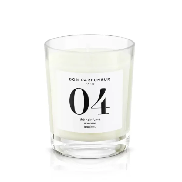 Bon Parfumeur Candle 04 180 g με smoked black tea, birch και mugwort