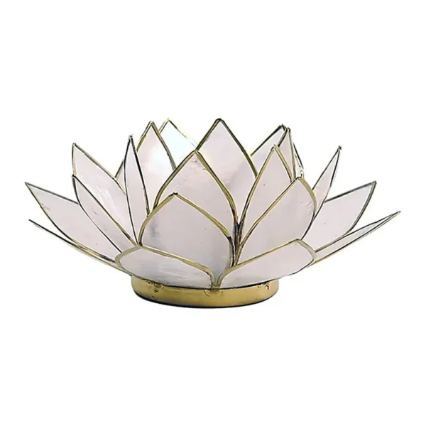 Διακοσμητικό φωτιστικό Lotus Natural με χρυσό τελείωμα 13,5 cm