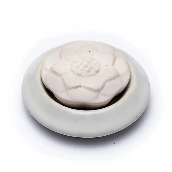 Λευκό aroma stone diffuser Lotus 7,5 cm