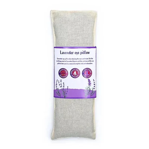 Organic eye pillow με λεβάντα σε φυσικό χρώμα 22 x 8 cm