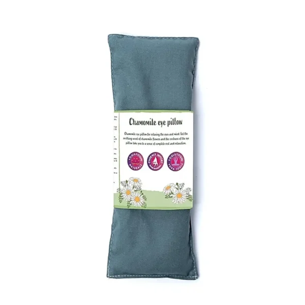 Eye pillow με χαμομήλι και βιολογικό λιναρόσπορο σκούρο πράσινο 22 x 8 cm