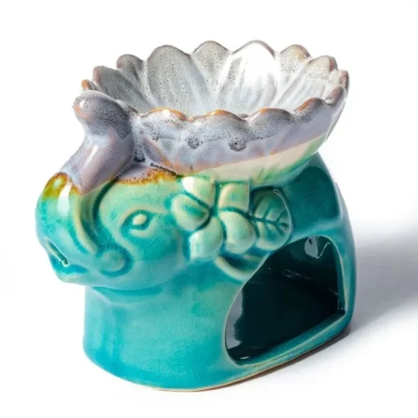 Τυρκουάζ aromatic oil και wax burner Elephant 12,5 x 9 x 9 cm