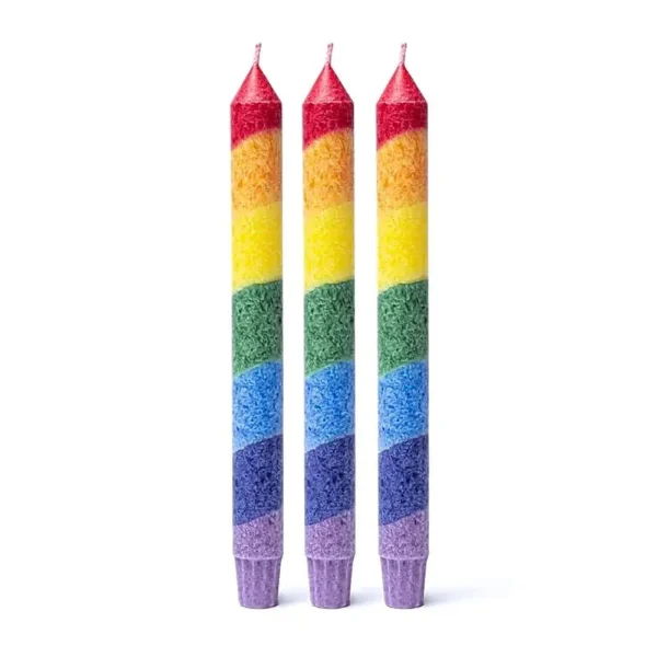 Rainbow dinner candle από στεαρίνη 23 x 2,2 cm