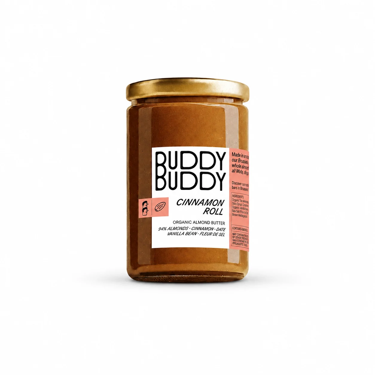 Buddy Buddy Cinnamon Roll – Βιολογικό Αμυγδαλοβούτυρο με Κανέλα | ANO.SE. Buddy Buddy Cinnamon Roll – Βιολογικό αμυγδαλοβούτυρο με 94% αμύγδαλα, κανέλα, χουρμάδες, βανίλια και ανθό αλατιού, σε γυάλινο βάζο με λευκή ετικέτα.