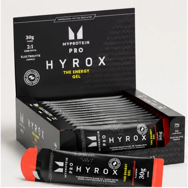 Myprotein PRO x HYROX Energy Gel Raspberry Lemonade 60ml – Ενεργειακό gel με υδατάνθρακες και ηλεκτρολύτες, γεύση λεμονάδα με βατόμουρο.