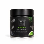 Matcha & Co Premium 30g – Βιολογικό ιαπωνικό matcha τελετουργικής ποιότητας σε μαύρη συσκευασία.