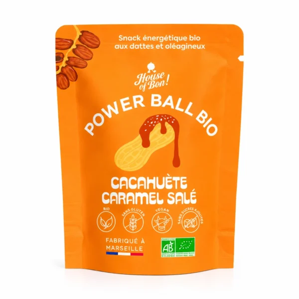 House of Bon Peanut Salted Caramel – Βιολογική μπάλα ενέργειας με φιστίκι και σουσάμι 31g