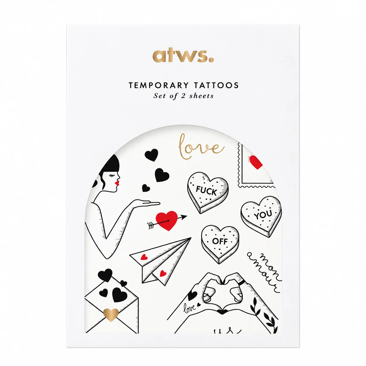 Love Tattoo Set – All The Ways To Say | ANO.SE. Love Tattoo Set της All The Ways To Say, σετ προσωρινών τατουάζ με ρομαντική θεματολογία και σχέδια εμπνευσμένα από την αγάπη.