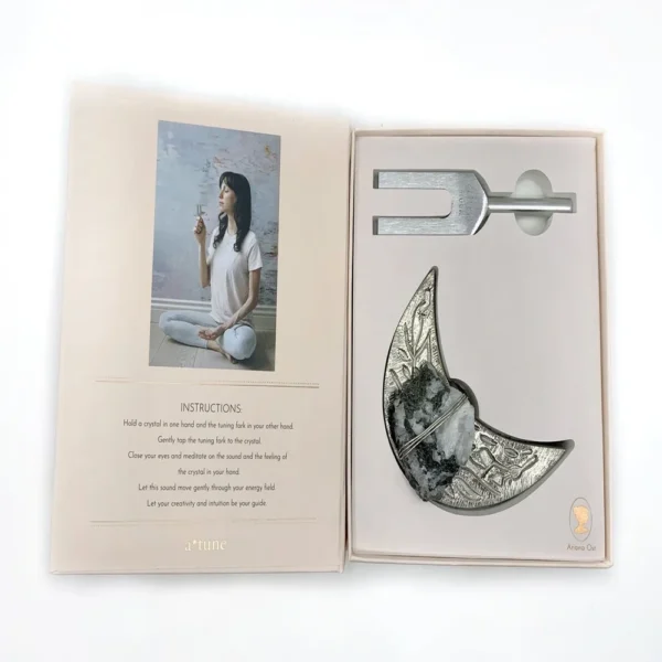 Σετ Ariana Ost Triple Moon με διαπασών σελήνης, φεγγαρόπετρα και πιατάκι σε σχήμα φεγγαριού